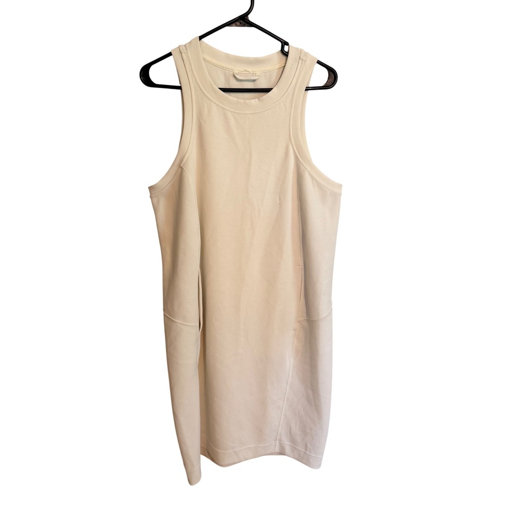 Lululemon Softstreme Back in Action Mini Dress Cream White Pockets Size 12